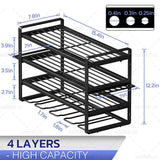 4-Layer Heavy Duty Drill Holder Wall Mount Tool Rack Organizer, - Rear View