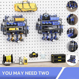 4-Layer Heavy Duty Drill Holder Wall Mount Tool Rack Organizer, - Low Angle