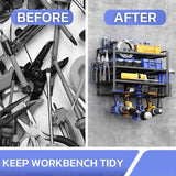 4-Layer Heavy Duty Drill Holder Wall Mount Tool Rack Organizer, - Extra Image