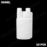 10-Pack 500ml Plastic Twin Chamber Bottles with Tamper Evident Caps - Front View