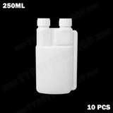 10-Pack 250ml Plastic Twin Chamber Bottles, Tamper Evident Cap - Front View