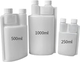10-Pack 250ml Plastic Twin Chamber Bottles, Tamper Evident Cap - Close-Up Angle