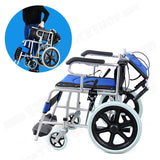 16 Lightweight Foldable Wheelchair Flat-Free Tires Handbrakes - Close-Up Angle