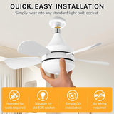 16.5 Ceiling Fan with LED Light 3-Speed Remote Control - Side View