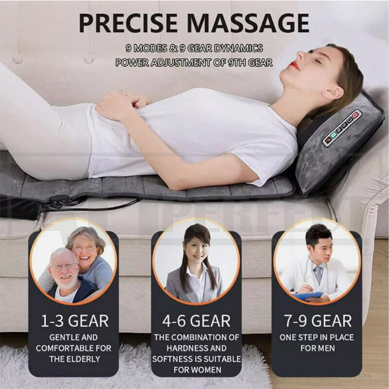 Electric Full Body Massage Mat 10 Motors Heated 45cm Width