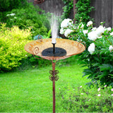 Solar Bird Bath Feeder Fountain Deck Post Mount - Front View