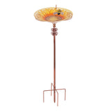 Solar Bird Bath Feeder Fountain Deck Post Mount - Side View