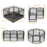XL Metal Dog Playpen Indoor Fence with Waterproof Pad - Close-Up Angle