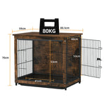Medium Wooden Dog Crate Kennel 80.5x59x70cm End Table Nightstand, image 5
