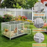 Stainless Steel Chicken Coop XL House/Coop - Low Angle