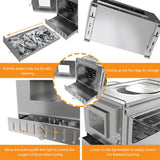 Stainless Steel Wood Burning Stove 1 Burner Camping BBQ with Chimney