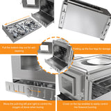 Stainless Steel Wood Burning Stove 1 Burner Camping BBQ with Chimney - Low Angle