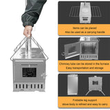 Stainless Steel Wood Burning Stove 1 Burner Camping BBQ with Chimney - Extra Image