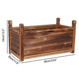 Medium Raised Garden Bed 60x30x33cm Wooden Planter Box - Front View