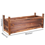Large Raised Garden Bed Wooden Planter 90x30x33cm - Front View