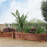 Large Raised Garden Bed Wooden Planter 90x30x33cm - Top-Down View