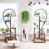 6 Tier Corner Plant Stand Metal & MDF Ladder Shelf Rack - Front View