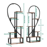 6 Tier Corner Plant Stand Metal & MDF Ladder Shelf Rack - Extra Image