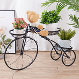 Iron Tricycle Plant Stand Pot Holder Black Solid Pattern - Side View