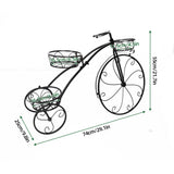 Iron Tricycle Plant Stand Pot Holder Black Solid Pattern - Extra Image