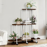 Plant Stand with Wheels Indoor Outdoor Flower Rack Display - Front View