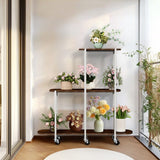 Plant Stand with Wheels Indoor Outdoor Flower Rack Display