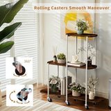Plant Stand with Wheels Indoor Outdoor Flower Rack Display