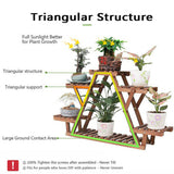 Wooden 6 Tier Plant Stand A-Frame Flower Pot Display Organizer - Side View