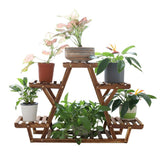 Wooden 6 Tier Plant Stand A-Frame Flower Pot Display Organizer - Rear View