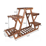 Wooden 6 Tier Plant Stand A-Frame Flower Pot Display Organizer - Low Angle