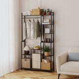 Plant Stand Shelf Rack with Hanging Rod Indoor Outdoor Display - Side View