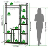 Plant Stand Shelf Rack with Hanging Rod Indoor Outdoor Display - Close-Up Angle
