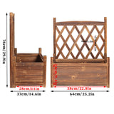 Elevated Small Wooden Planter Box 64x37x76cm with Trellis - Front View
