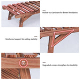 Pine Wood 3pcs Plant Stand Ladder Garden Flower Display - Low Angle