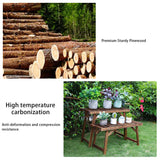 Pine Wood 3pcs Plant Stand Ladder Garden Flower Display - Extra Image