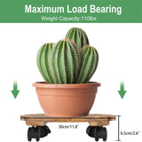 Wooden Plant Caddy Stand 2-Pack 360� Rotating Casters - Extra Image