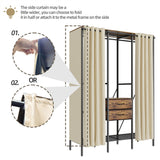 XXL Heavy Duty Wardrobe Closet w/ Shelf, Drawer & Rack - 45-Degree Angle