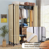 XXL Heavy Duty Wardrobe Closet w/ Shelf, Drawer & Rack - Rear View