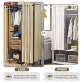 XXL Heavy Duty Wardrobe Closet w/ Shelf, Drawer & Rack - Close-Up Angle