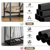 XXL Heavy Duty Wardrobe Closet w/ Shelf, Drawer & Rack - Low Angle