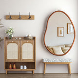 Large Art Deco Asymmetrical Wall Mirror 74.3x110cm - Top-Down View