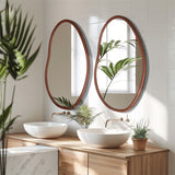 Small Art Deco Asymmetrical Wall Mirror 56x82cm - Top-Down View