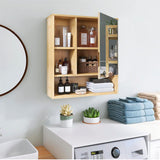 Wall Cabinet Bathroom Mirror Storage Medicine 55.5cm - Close-Up Angle