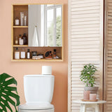 Wall Cabinet Bathroom Mirror Storage Medicine 55.5cm - Low Angle