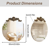 Baroque Antique Round Wall Mirror D�cor 60x64.5cm - Side View