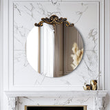 Baroque Antique Round Mirror 70x74.5 cm - Front View
