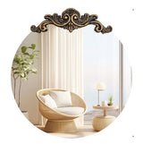 Baroque Antique Round Wall Mirror, Ornate D??or, 90 x 94.5cm