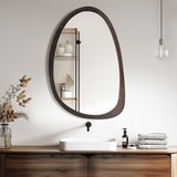 Antique Wooden Wall Mirror HD Odd Shaped Home D??or 50x70cm