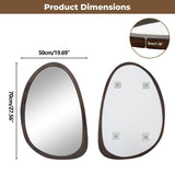 Antique Wooden Wall Mirror HD Odd Shaped Home D�cor 50x70cm - Front View