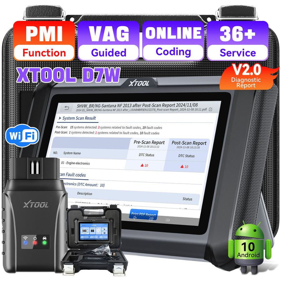 D7W Wireless OBD2 Scanner ECU Coding Key Programming